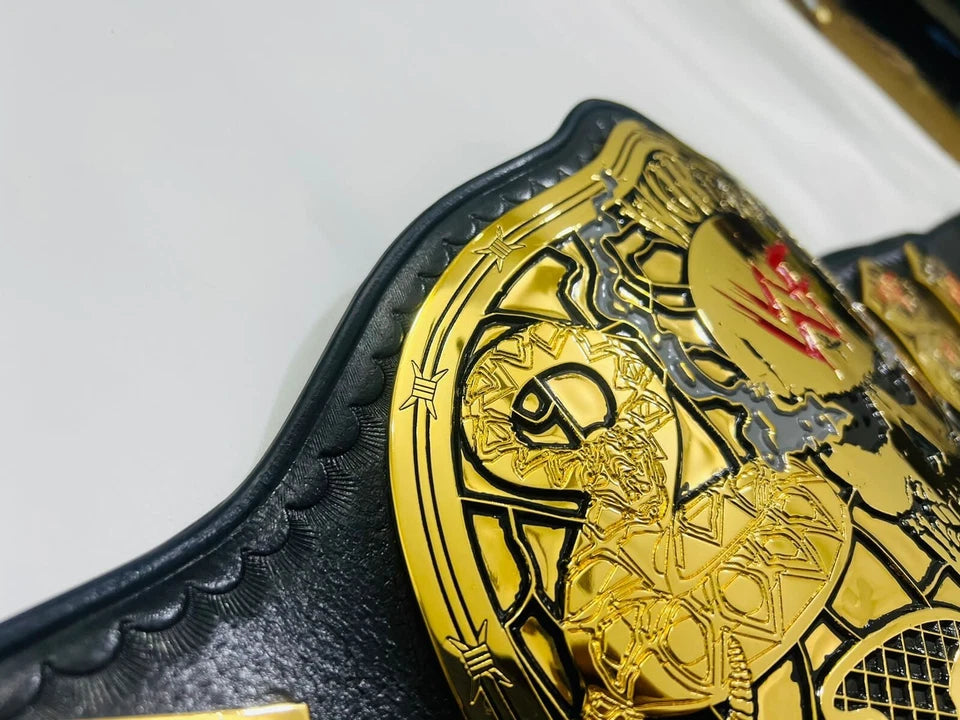 Wwf Smoking Skull Heavyweight Wrestling Championship belt 4mm Zinc (Snake Skin Back)