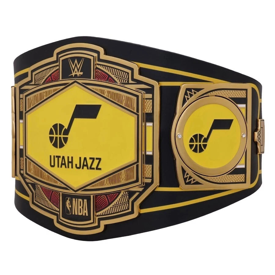 Utah Jazz NBA 2mm Championship Belt Gold Plated Real Leather