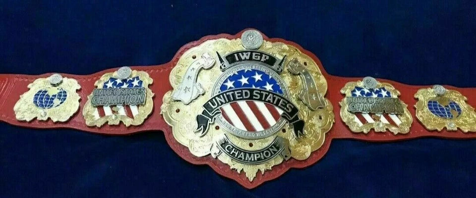 IWGP United States HeavyWeight Championship Leather Belt 2 Layers 2mm Brass