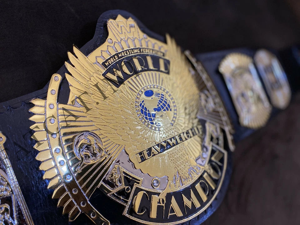 WWF International Hybrid Winged Eagle Championship Belt Black Strap Replica 4MM Zinc