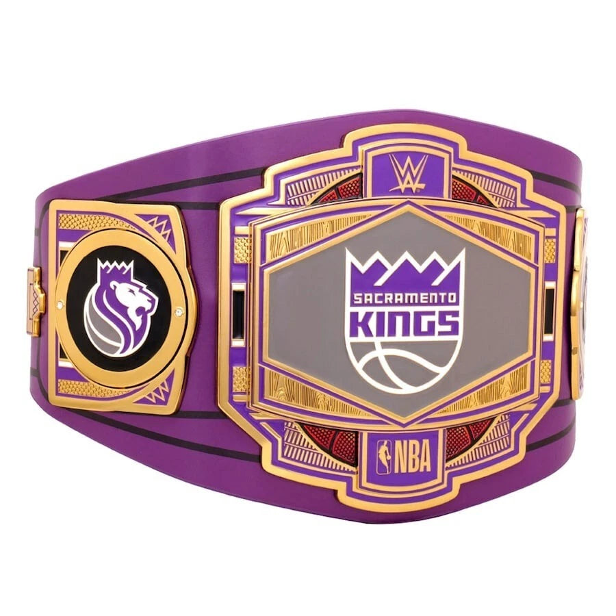 Sacramento Kings NBA 2mm Championship Belt Gold Plated Real Leather