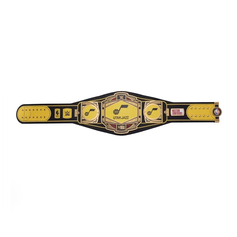 Utah Jazz NBA 2mm Championship Belt Gold Plated Real Leather