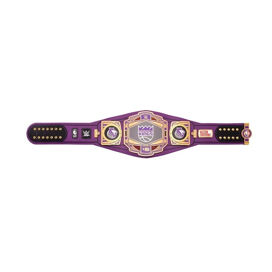 Sacramento Kings NBA 2mm Championship Belt Gold Plated Real Leather
