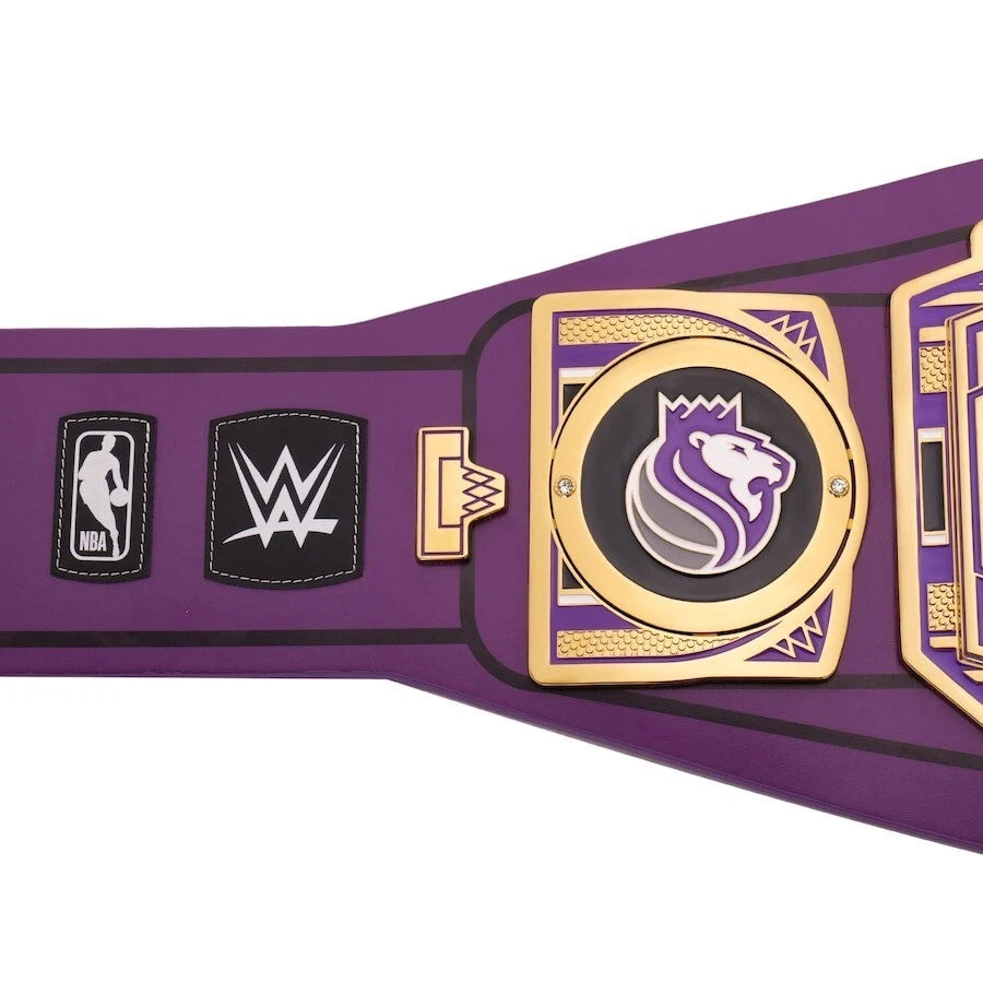 Sacramento Kings NBA 2mm Championship Belt Gold Plated Real Leather