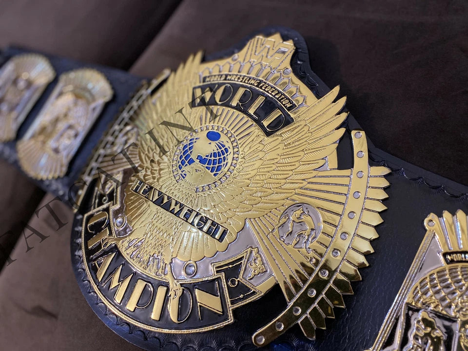 WWF International Hybrid Winged Eagle Championship Belt Black Strap Replica 2MM Brass