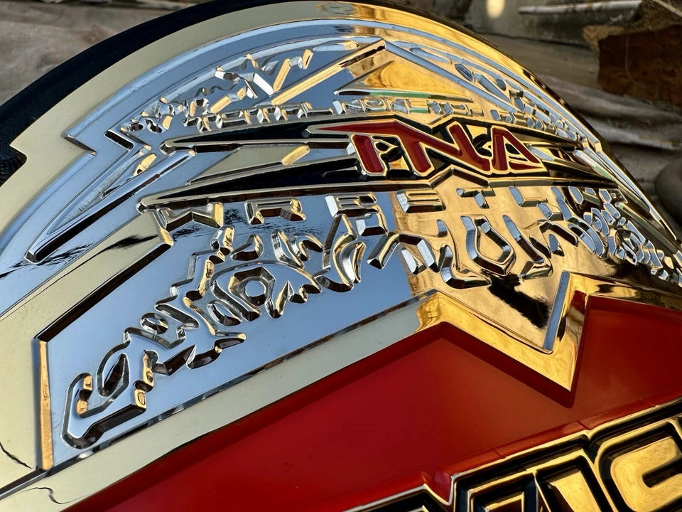 Premium CNC TNA X Division championship Belt,4mm Zinc,Hybrid HD. adult,24k Gold Plated