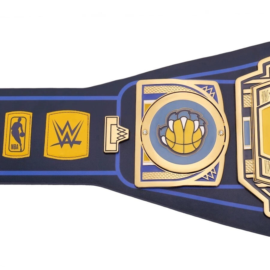 Memphis Grizzlies NBA 2mm Championship Belt Gold Plated Real Leather