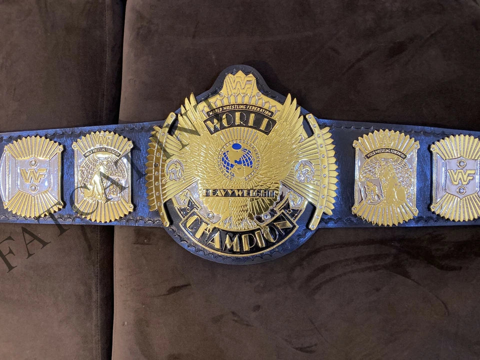 WWF International Hybrid Winged Eagle Championship Belt Black Strap Replica 4MM Zinc