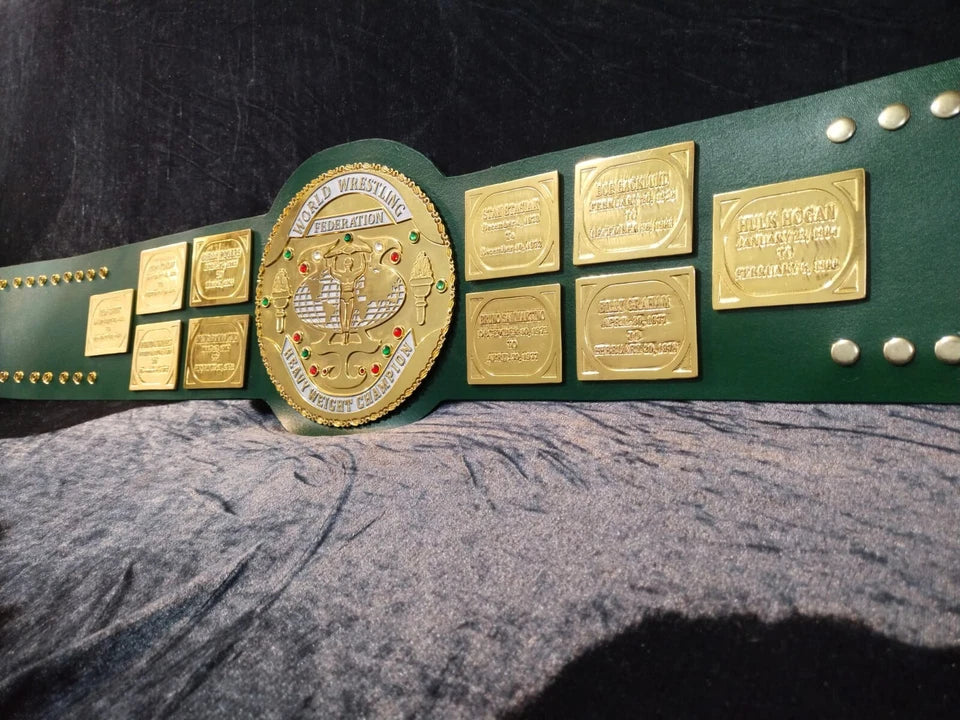 Big Green World Heavyweight Wrestling Championship Replica Belt 4mm Zinc