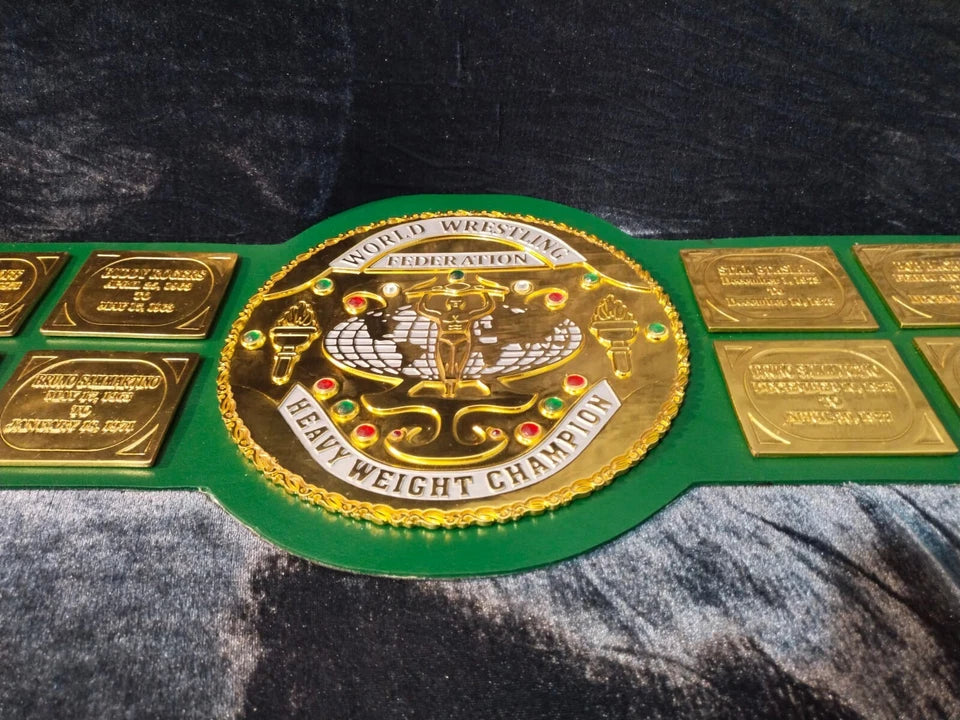 Big Green World Heavyweight Wrestling Championship Replica Belt 4mm Zinc