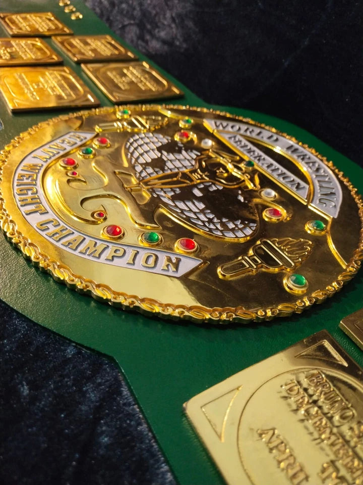 Big Green World Heavyweight Wrestling Championship Replica Belt 4mm Zinc
