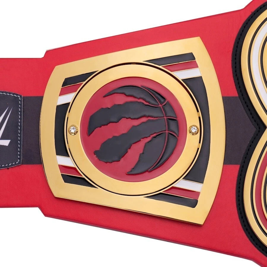 Toronto Raptors NBA 2mm Championship Belt Gold Plated Real Leather