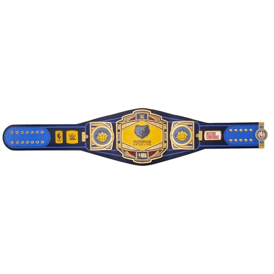 Memphis Grizzlies NBA 2mm Championship Belt Gold Plated Real Leather