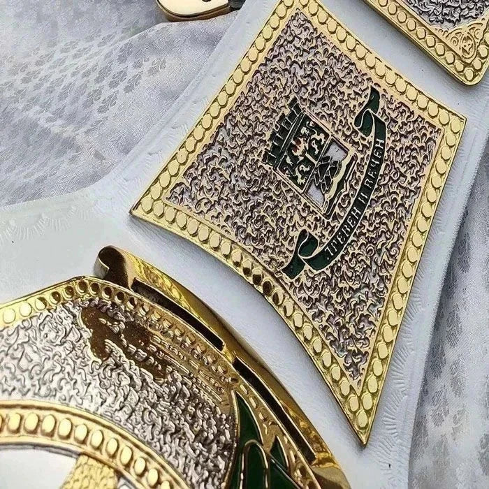 AEW TNT Premium Championship Belt Replica- Brass- Real Leather- Adult Size 2mm White