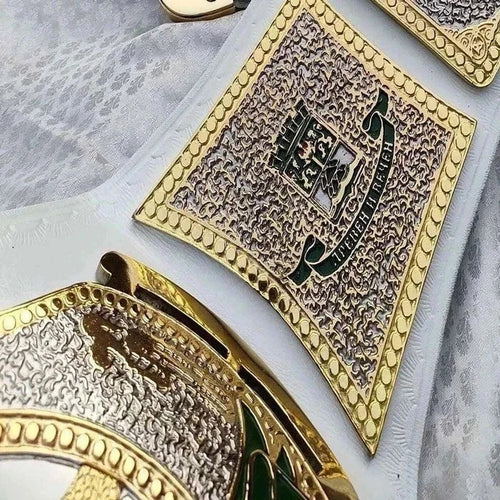 AEW TNT Premium Championship Belt Replica- Brass- Real Leather- Adult Size 2mm White
