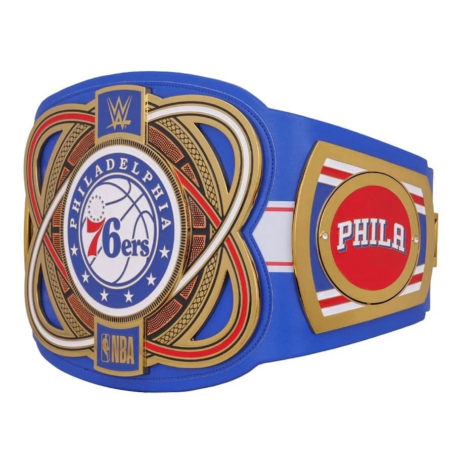 Philadelphia 76ers NBA 2mm Championship Belt Gold Plated Real Leather