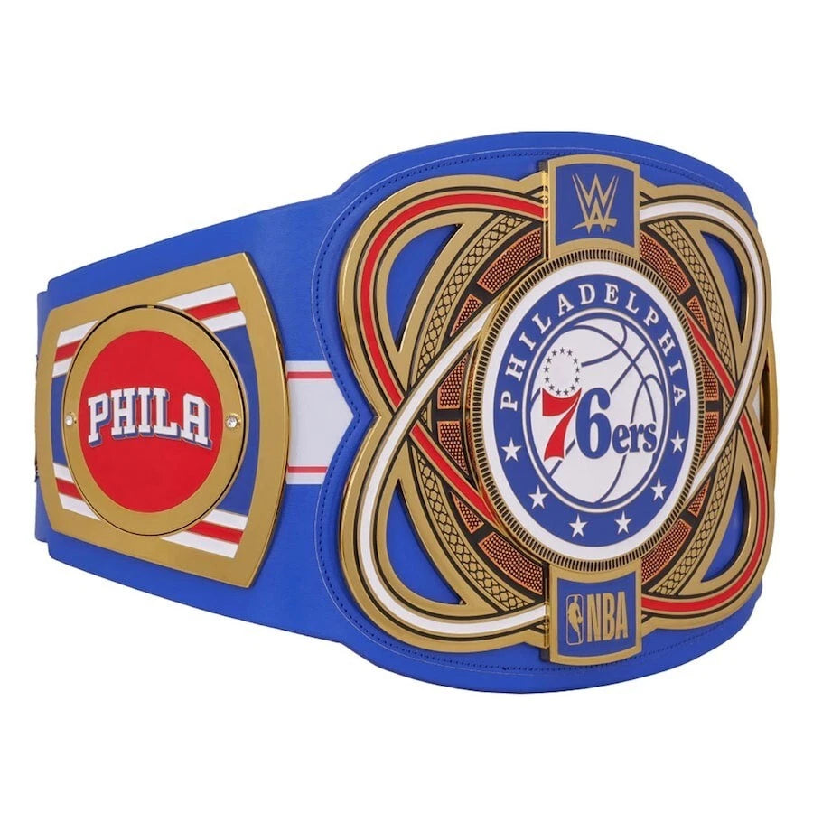 Philadelphia 76ers NBA 2mm Championship Belt Gold Plated Real Leather