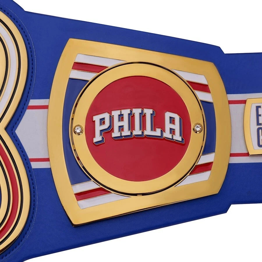 Philadelphia 76ers NBA 2mm Championship Belt Gold Plated Real Leather