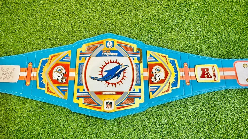 New Miami Dolphins NFL World Championship Replica Title Belt 2MM Brass
