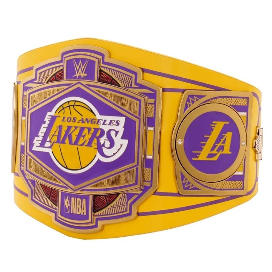 Los Angeles Lakers NBA 2mm Championship Belt Gold Plated Real Leather