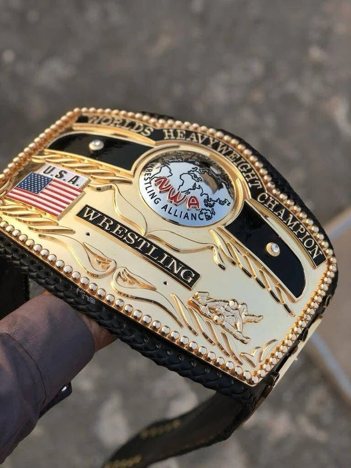 NWA Domed Globe Heavyweight Championship Belt,4mm Zinc,Cnc 3D Engraved