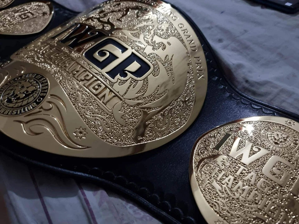 IWGP Tag Team Championship T Belt Adult Size 2mm Brass Cowhide upgrade leather
