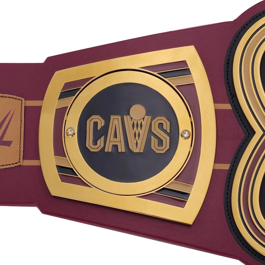 Cleveland Cavaliers NBA 2mm Championship Belt Gold Plated Real Leather