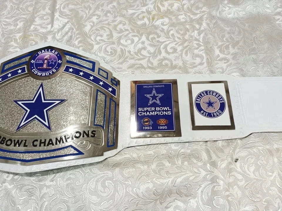 New Superbowl Dallas Cowboys Championship Title Belt Adult Size Leather 2MM Brass