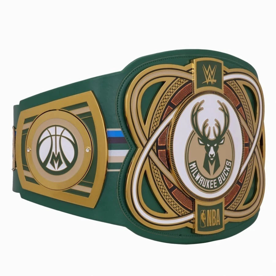 Milwaukee Bucks NBA 2mm Championship Belt Gold Plated Real Leather