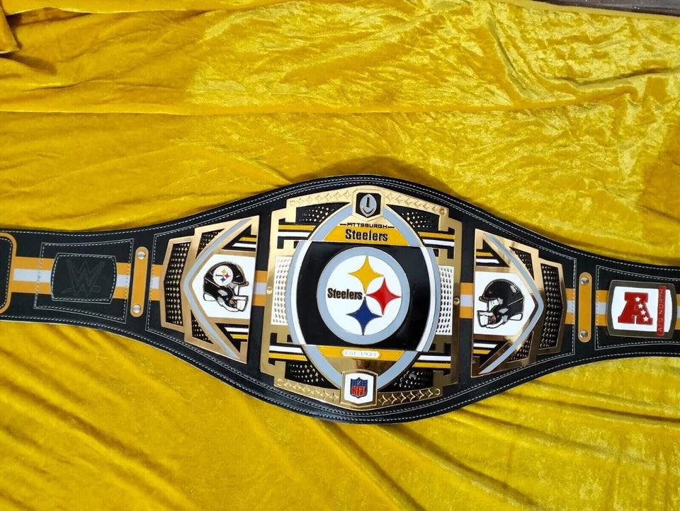 Pittsburgh Steelers Wrestling Championship Belt – Adult Size – 2mm Brass Plates