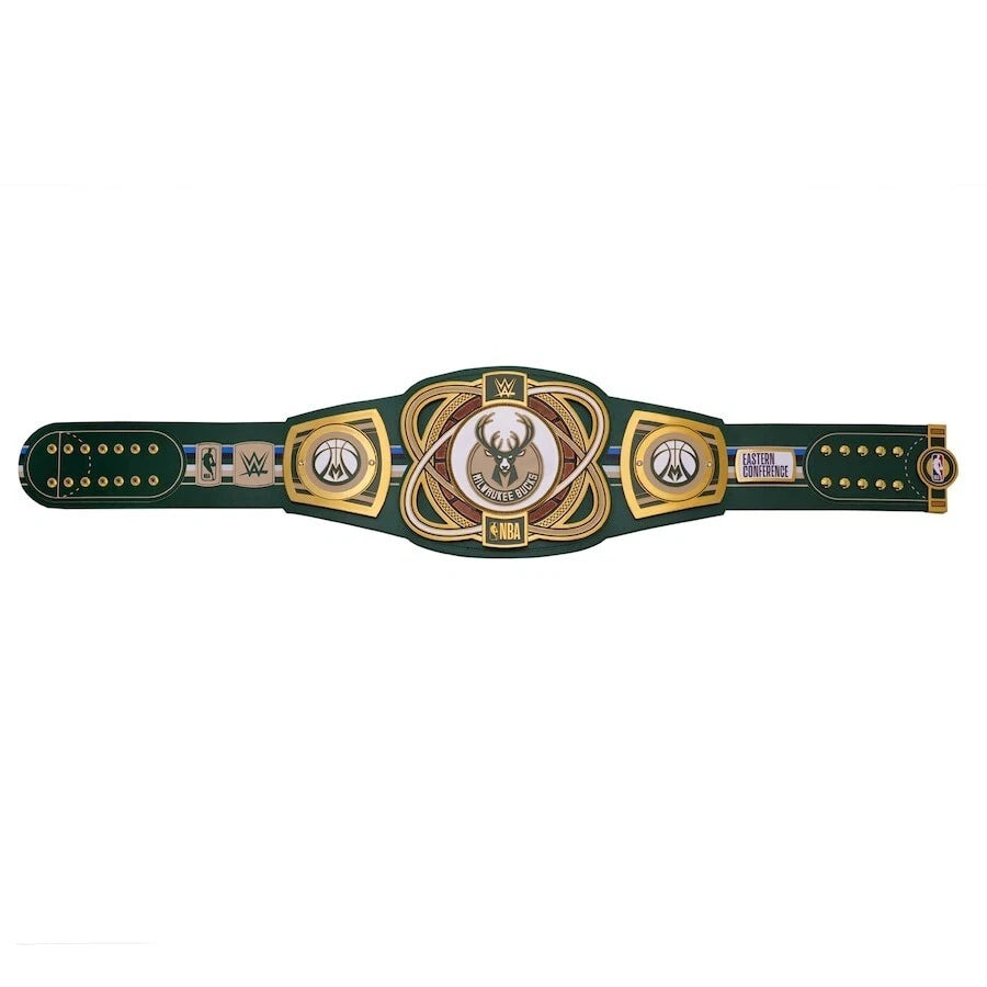 Milwaukee Bucks NBA 2mm Championship Belt Gold Plated Real Leather