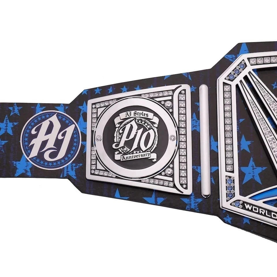 New AJ 10th Anniversary Signatures Series Championship Phenomenal P1 Belt 2MM Brass