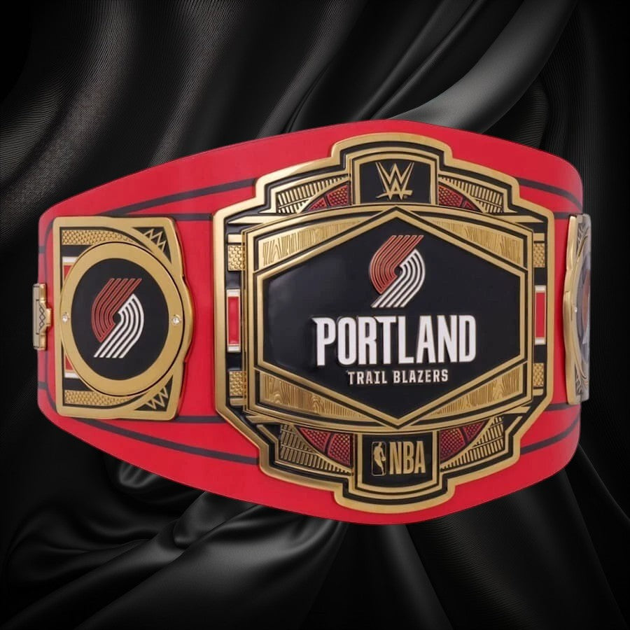 Portland Trail Blazers NBA 2mm Championship Belt Gold Plated Real Leather