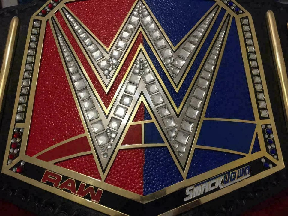 Raw vs Smackdown HeavyWeight Wrestling Championship Belt Replica Real leather 2MM Brass