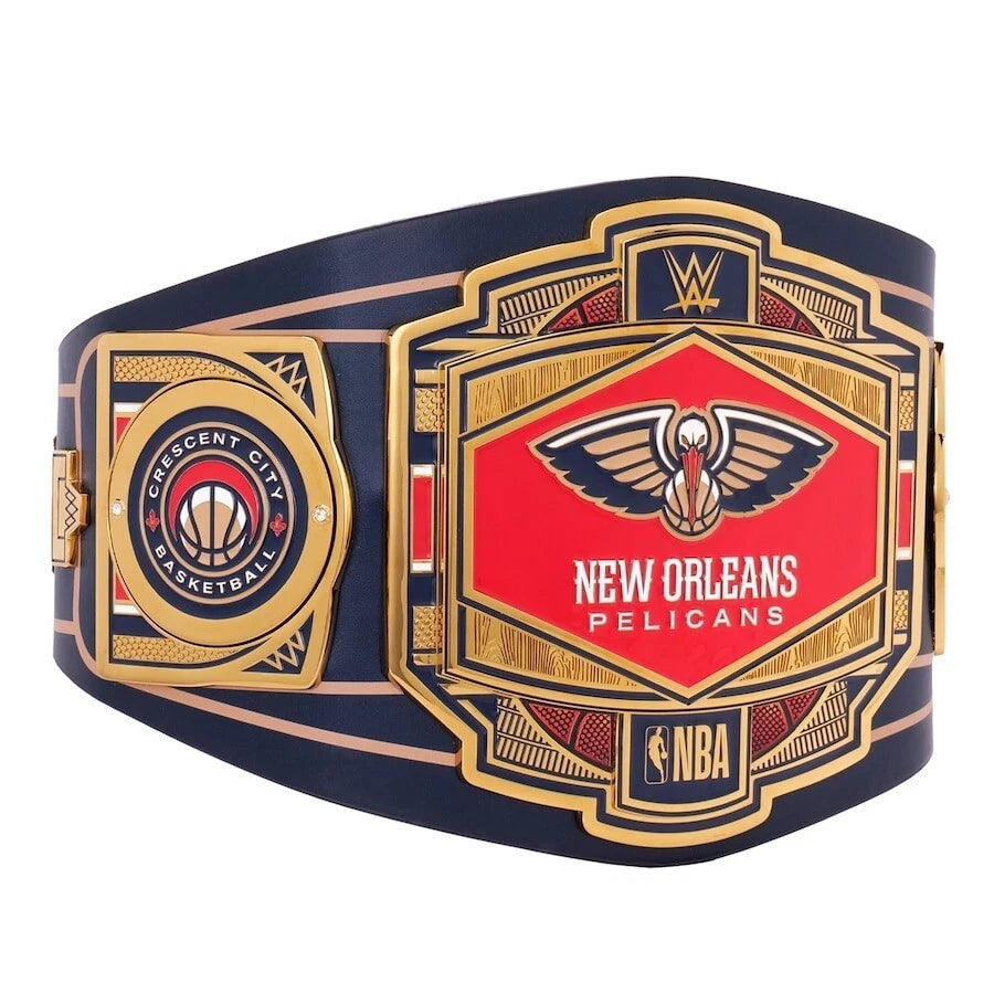 New Orleans Pelicans NBA 2mm Championship Belt Gold Plated Real Leather