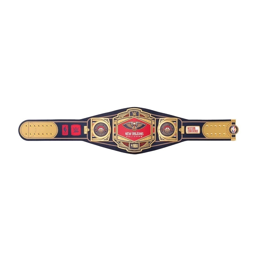 New Orleans Pelicans NBA 2mm Championship Belt Gold Plated Real Leather
