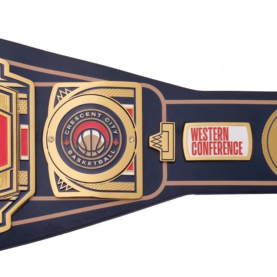 New Orleans Pelicans NBA 2mm Championship Belt Gold Plated Real Leather
