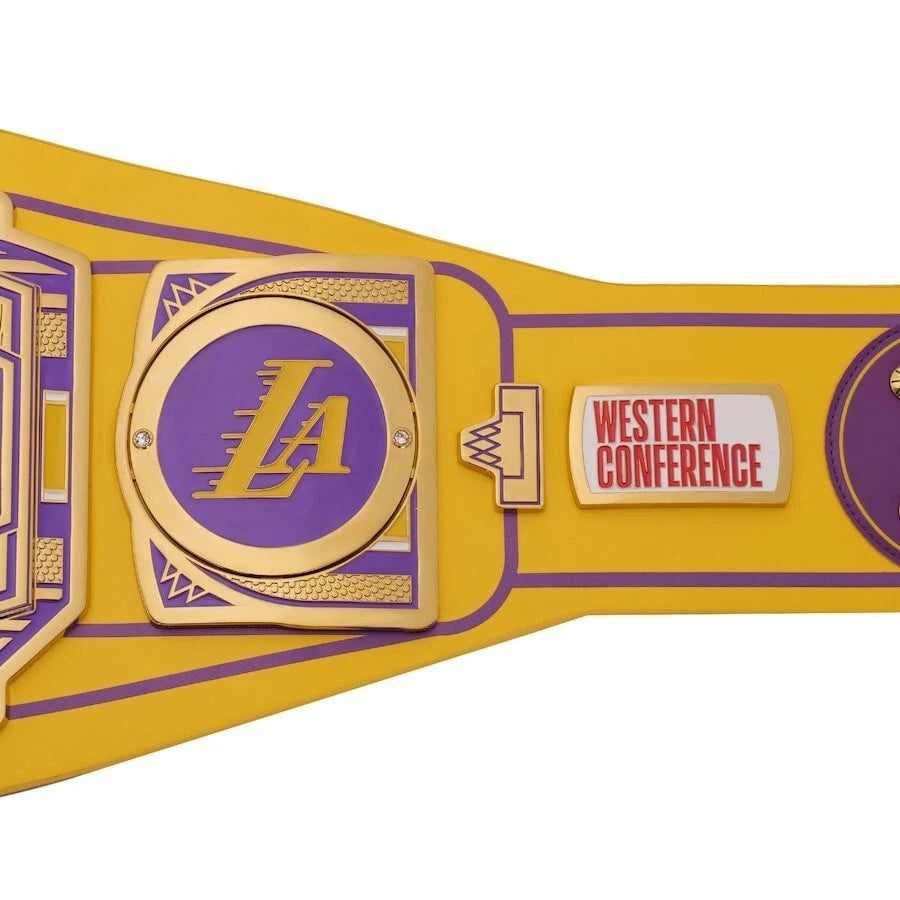 Los Angeles Lakers NBA 2mm Championship Belt Gold Plated Real Leather