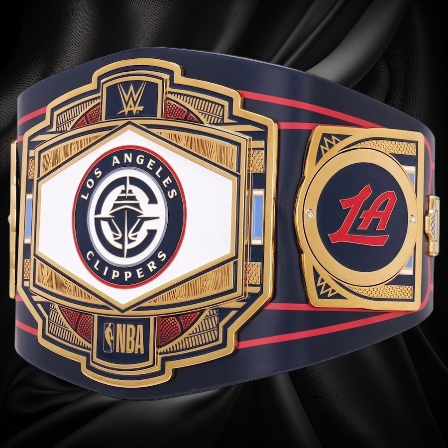Los Angeles Clippers NBA 2mm Championship Belt Gold Plated Real Leather