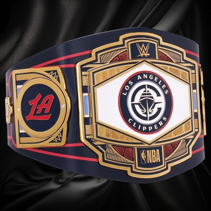 Los Angeles Clippers NBA 2mm Championship Belt Gold Plated Real Leather