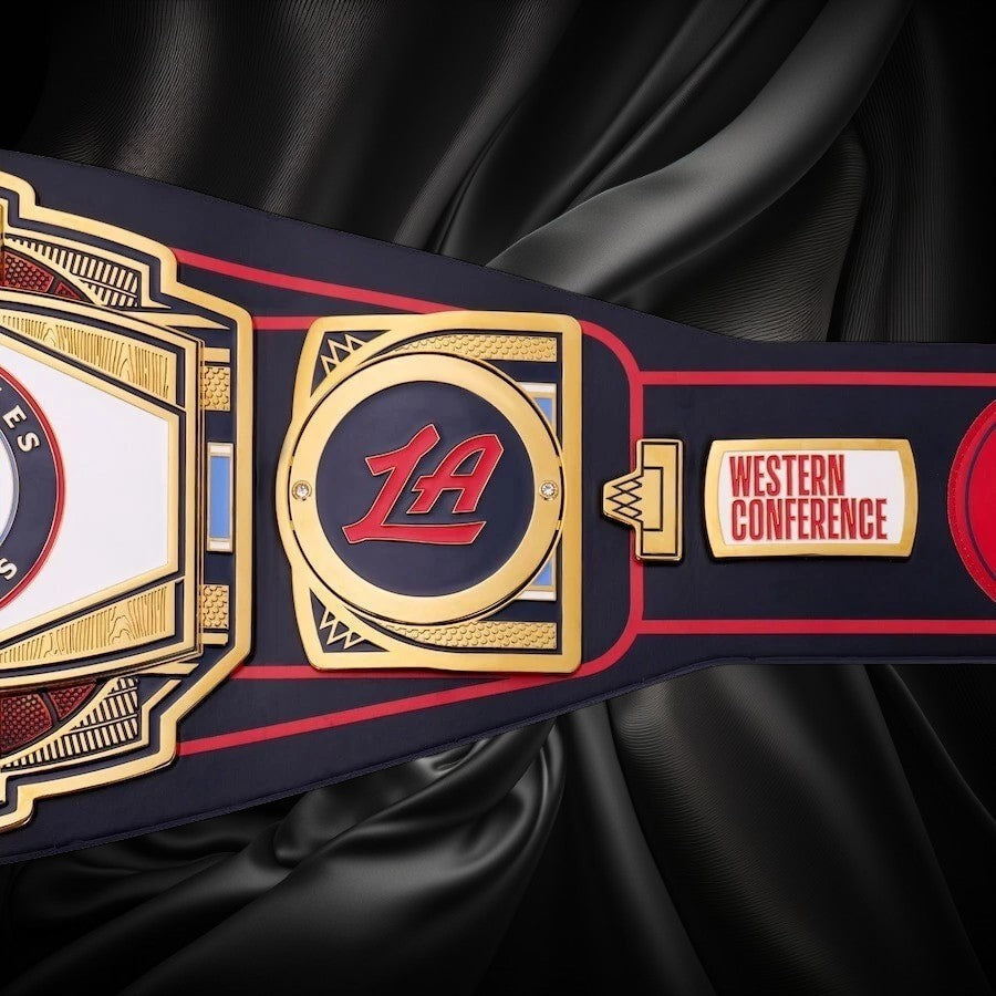 Los Angeles Clippers NBA 2mm Championship Belt Gold Plated Real Leather