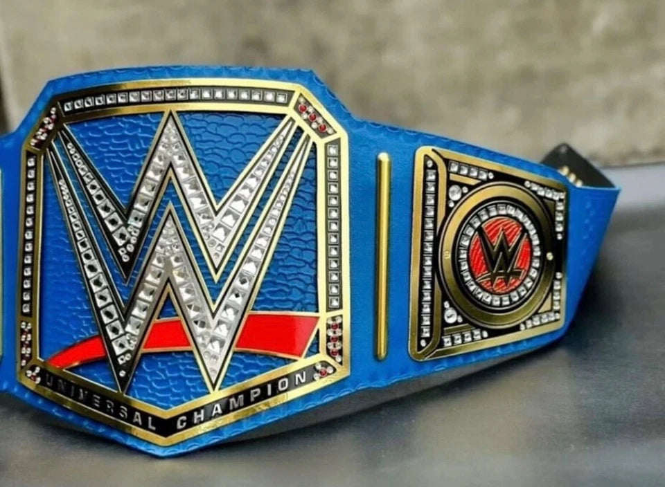 Blue Universal Championship Replica Title Belt Brass 2MM Brass Adult Size