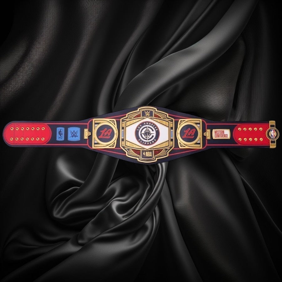 Los Angeles Clippers NBA 2mm Championship Belt Gold Plated Real Leather