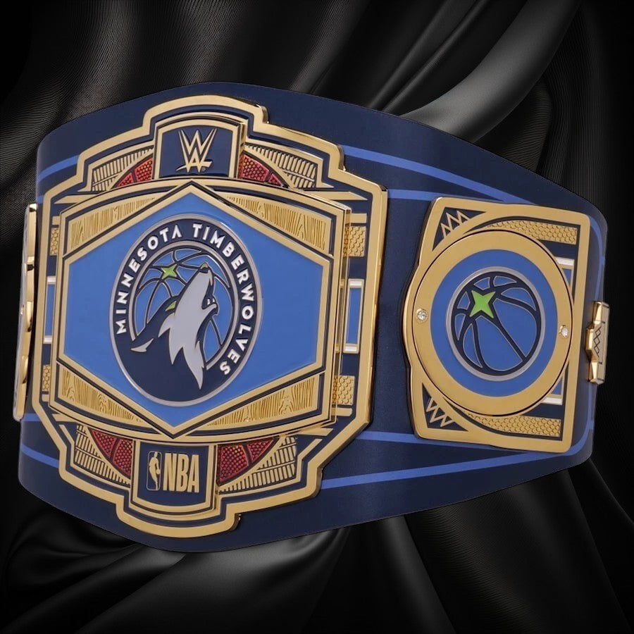 Minnesota Timberwolves NBA 2mm Championship Belt Gold Plated Real Leather