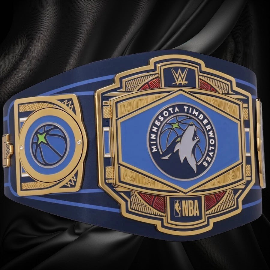 Minnesota Timberwolves NBA 2mm Championship Belt Gold Plated Real Leather
