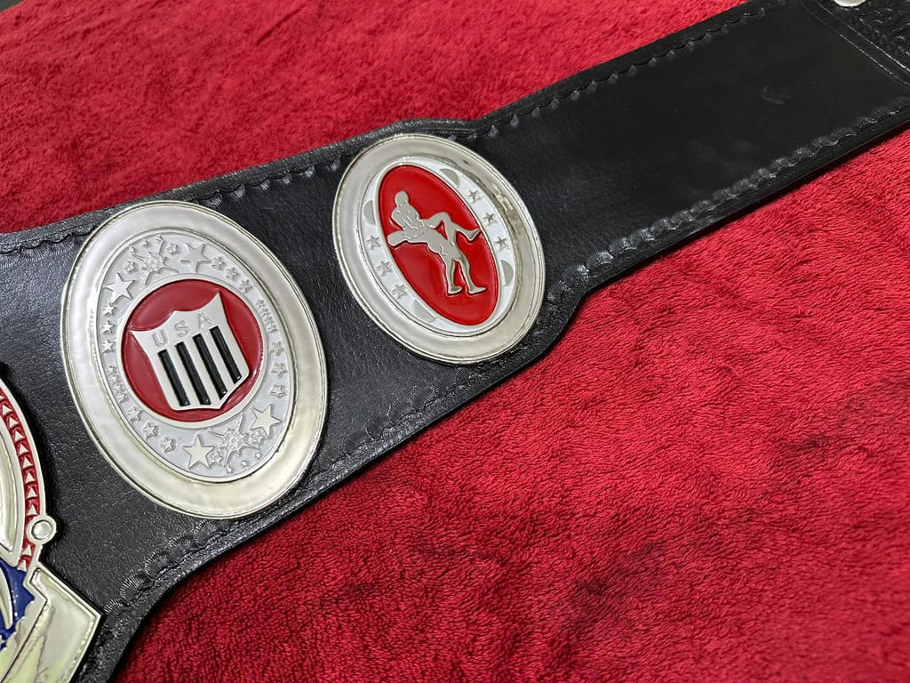 United States Heavyweight Wrestling Champion Belt 4mm Zinc Dual Gold Plated