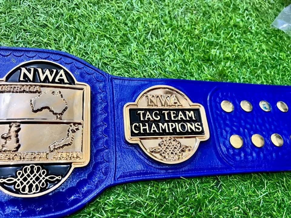 NWA WORLD TAG TEAM 24K GOLD CNC 3D Zinc Wrestling Championship Belt Adults Size