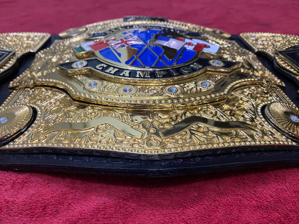 Classic White Strap Wrestling Championship Belt - 4mm Zinc Metal Plates - 6mm Genuine Cowhide Leather - Adult Size Intercontinental Replica Title