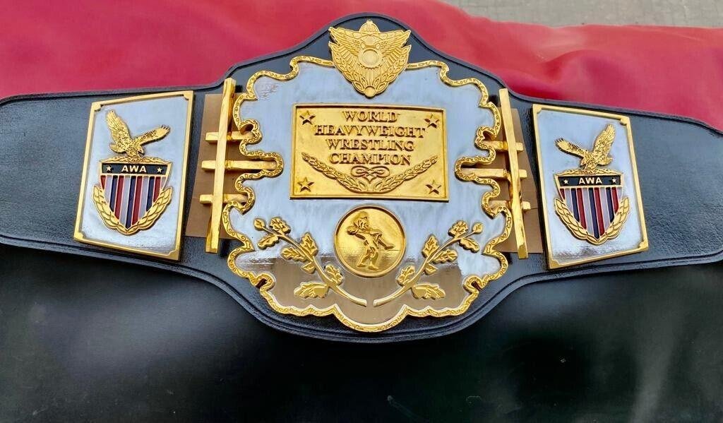 AWAWorldHeavyweight1_fe585c4e-c953-4ee1-87f0-b3114056a3bc AWA Championship Belts - Premium Gold Plated Adult Size Replica - 100% Genuine Cowhide Leather