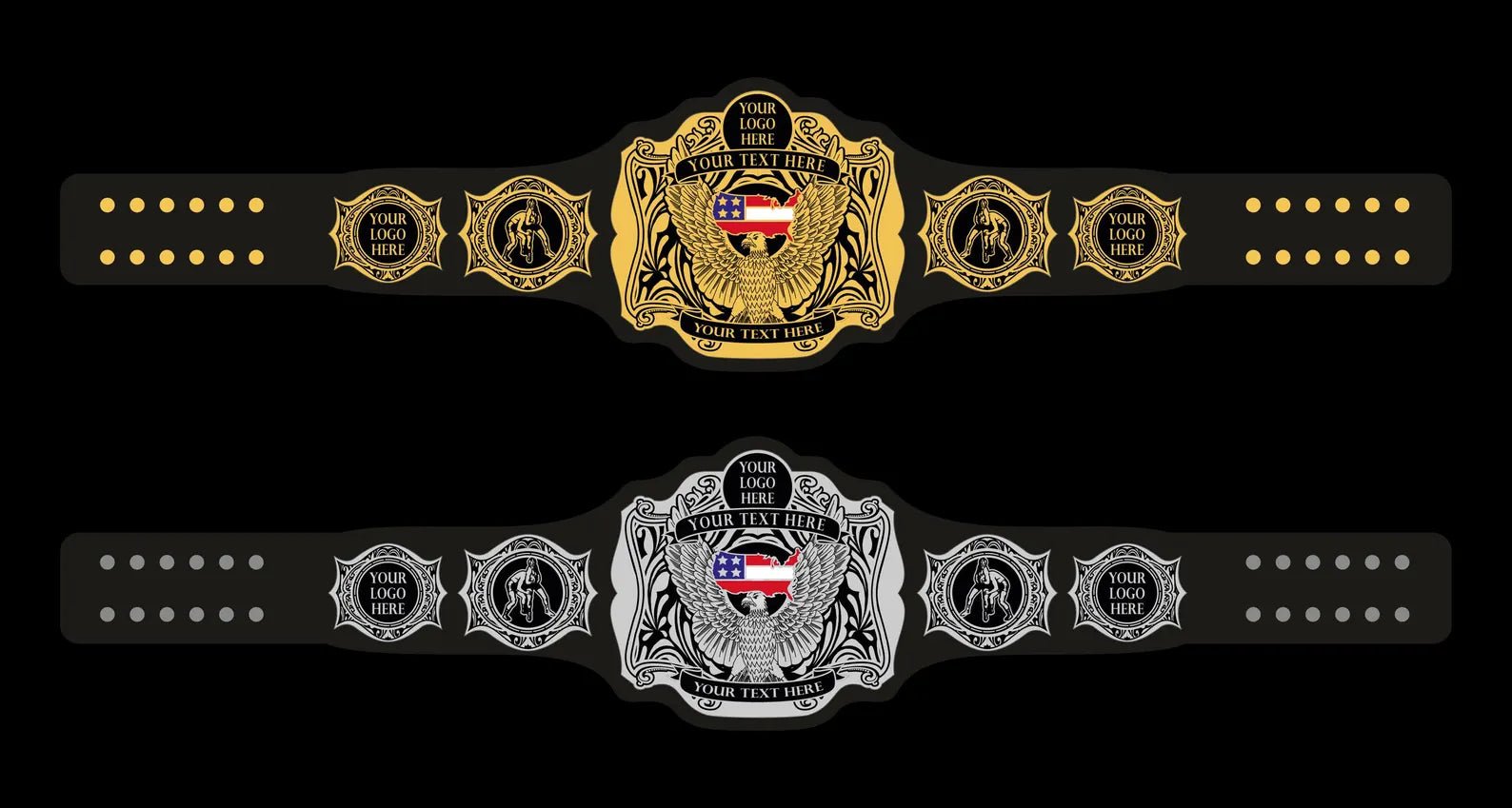 C10_ Custom Championship Belt – Personalized Logo & Name – Gold/Nickel Plated – 2mm/4mm – Real Leather Strap - Image 3